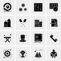 16 iconos de negocios universales vector ilustración de icono creativo para usar en proyectos relacionados con la web y dispositivos móviles