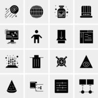 16 iconos de negocios universales vector ilustración de icono creativo para usar en proyectos relacionados con la web y dispositivos móviles