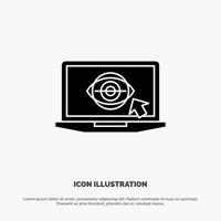 Laptop Monitor Lcd Presentation solid Glyph Icon vector