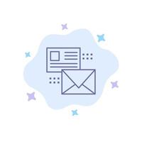 Mailing Conversation Emails List Mail Blue Icon on Abstract Cloud Background vector