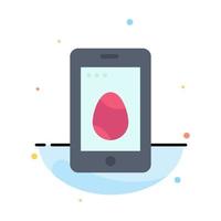 Mobile Easter Cell Egg Abstract Flat Color Icon Template vector