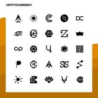 25 Cryptocurrency Icon set Solid Glyph Icon Vector Illustration Template For Web and Mobile Ideas for business company