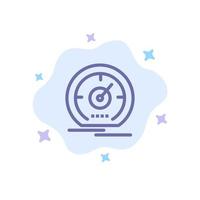 Gauge Dashboard Meter Speed Speedometer Blue Icon on Abstract Cloud Background vector