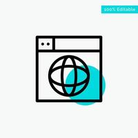 Web Design Internet globe World turquoise highlight circle point Vector icon