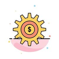 Gear Setting Money Success Abstract Flat Color Icon Template vector