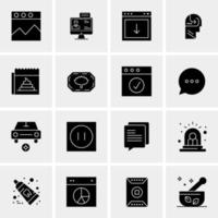 16 iconos de negocios universales vector ilustración de icono creativo para usar en proyectos relacionados con la web y dispositivos móviles