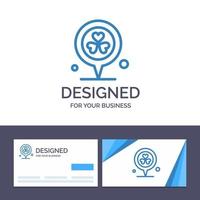 Creative Business Card and Logo template Flower Location Pin Heart Vector Illustration