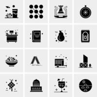 16 iconos de negocios universales vector ilustración de icono creativo para usar en proyectos relacionados con la web y dispositivos móviles