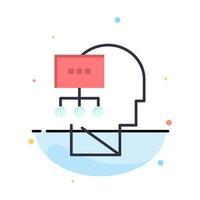 Planning Theory Mind Head Abstract Flat Color Icon Template vector