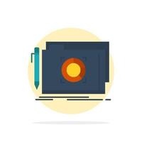 Folder Lock Target File Abstract Circle Background Flat color Icon vector