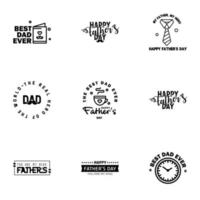 Happy fathers day 9 Black Lettering happy fathers day Editable Vector Design Elements