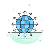 globe network arrow news worldwide Flat Color Icon Vector