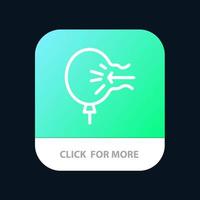 globo de aire alivio del estrés botón de la aplicación móvil versión de línea android e ios vector