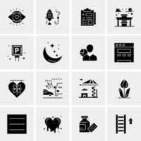 16 iconos de negocios universales vector ilustración de icono creativo para usar en proyectos relacionados con la web y dispositivos móviles