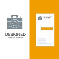 Camera Computer Digital Technology Grey Logo Design and Business Card Template vector