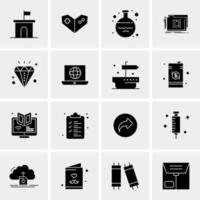 16 iconos de negocios universales vector ilustración de icono creativo para usar en proyectos relacionados con la web y dispositivos móviles