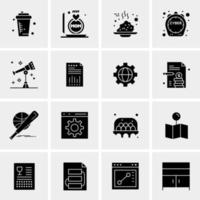 16 iconos de negocios universales vector ilustración de icono creativo para usar en proyectos relacionados con la web y dispositivos móviles