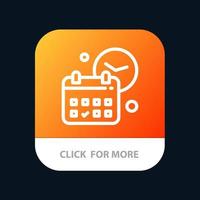 calendario fecha día hora trabajo aplicación móvil botón android e ios línea versión vector