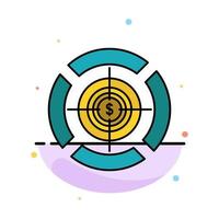 Dart Focus Target Dollar Abstract Flat Color Icon Template vector