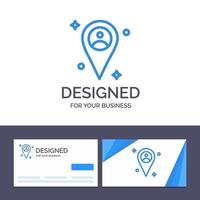 Creative Business Card and Logo template Location Map Man Vector Illustration