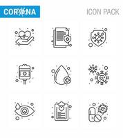Simple Set of Covid19 Protection Blue 25 icon pack icon included drop health care protection treatment drip viral coronavirus 2019nov disease Vector Design Elements