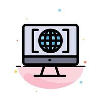 Computer Internet World Big Think Abstract Flat Color Icon Template vector