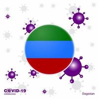 Pray For Dagestan COVID19 Coronavirus Typography Flag Stay home Stay Healthy Take care of your own health vector