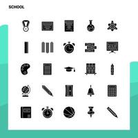 25 School Icon set Solid Glyph Icon Vector Illustration Template For Web and Mobile Ideas for business company