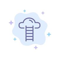 icono azul de la interfaz de usuario de la nube de escalera en el fondo abstracto de la nube vector