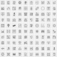 Pack of 100 Universal Line Icons for Mobile and Web vector