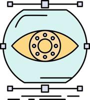 visualize conception monitoring monitoring vision Flat Color Icon Vector