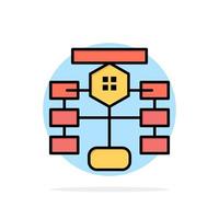 Flowchart Flow Chart Data Database Abstract Circle Background Flat color Icon vector