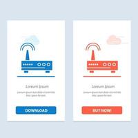 dispositivo señal wifi educación azul y rojo descargar y comprar ahora plantilla de tarjeta de widget web vector