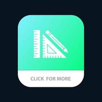 escala construcción lápiz reparación regla clip aplicación móvil botón android e ios versión de glifo vector