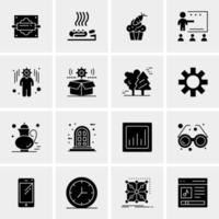 16 iconos de negocios universales vector ilustración de icono creativo para usar en proyectos relacionados con la web y dispositivos móviles