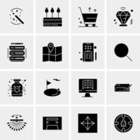 16 iconos de negocios universales vector ilustración de icono creativo para usar en proyectos relacionados con la web y dispositivos móviles