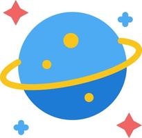 Planet Saturn Space  Flat Color Icon Vector icon banner Template