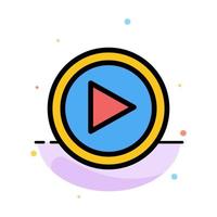 Video Interface Play User Abstract Flat Color Icon Template vector