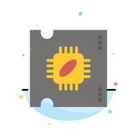 Cpu Microchip Processor Processor Chip Abstract Flat Color Icon Template vector