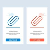 Attachment Attach Clip Add  Blue and Red Download and Buy Now web Widget Card Template vector