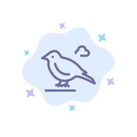 pájaro británico pequeño gorrión icono azul sobre fondo de nube abstracta vector