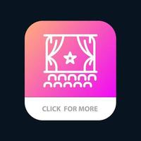 Cinema Debut Film Performance Premiere Mobile App Button Android and IOS Line Version vector