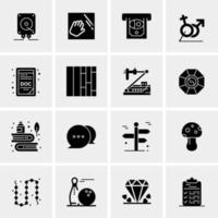 16 iconos de negocios universales vector ilustración de icono creativo para usar en proyectos relacionados con la web y dispositivos móviles