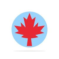 Canada Leaf Maple Abstract Circle Background Flat color Icon vector