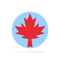 Canada Leaf Maple Abstract Circle Background Flat color Icon vector