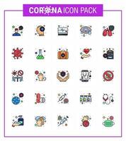 Coronavirus Prevention 25 icon Set Blue clean protect medical human eye eye viral coronavirus 2019nov disease Vector Design Elements