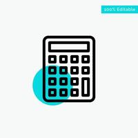 Calculator Calculate Education turquoise highlight circle point Vector icon