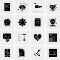 16 iconos de negocios universales vector ilustración de icono creativo para usar en proyectos relacionados con la web y dispositivos móviles