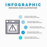 Computing Coding Error Blue Infographics Template 5 Steps Vector Line Icon template
