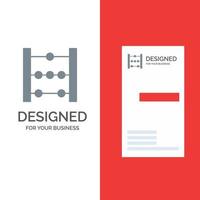abacus educación matemática diseño de logotipo gris y plantilla de tarjeta de visita vector